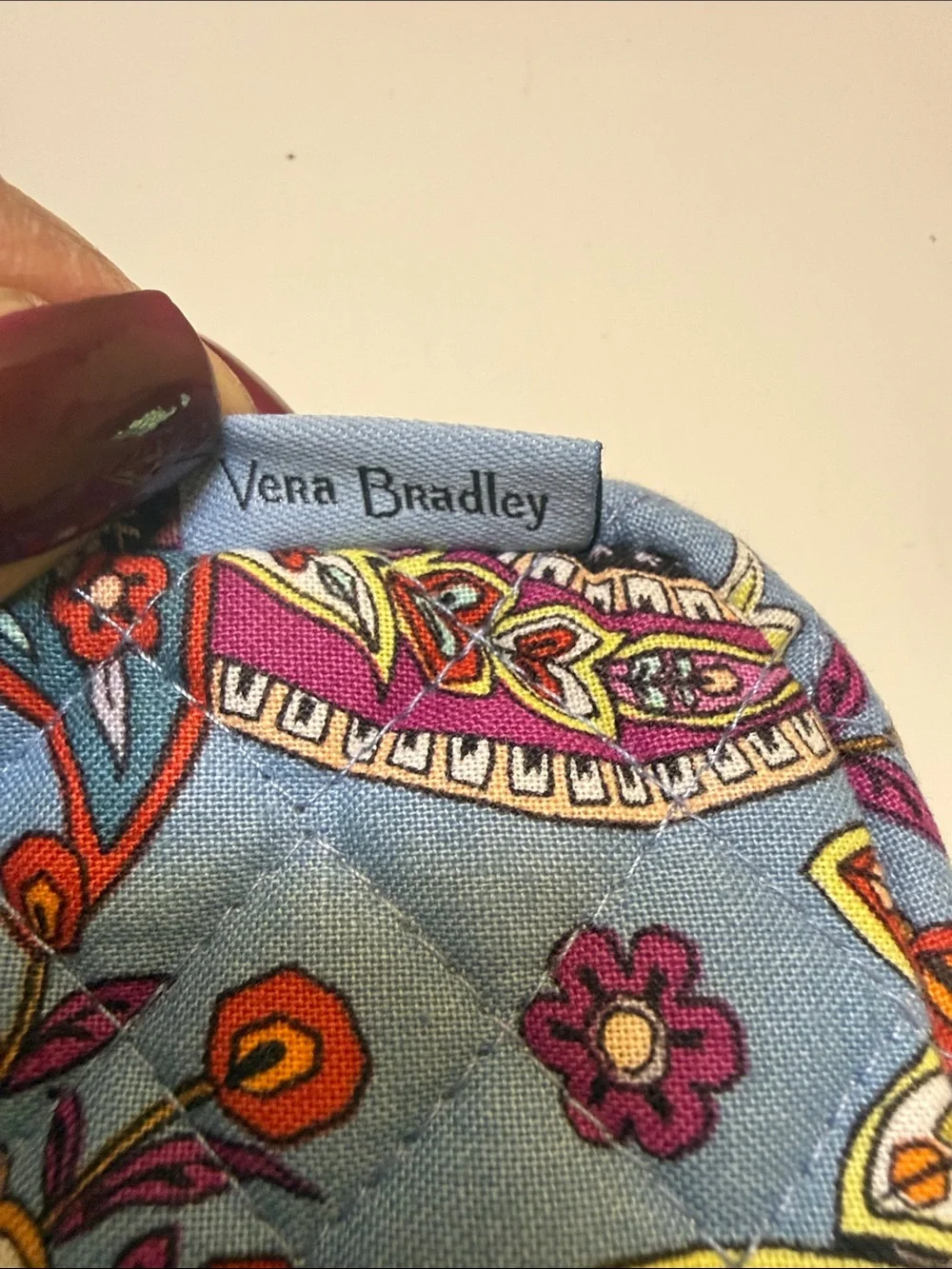 Vera Bradley RFID Light Blue Quilted Paisley Crossbody Purse - mini